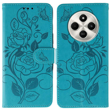Rose Butterfly Embossed Leather Phone Case, For Redmi Turbo 4 Pro 5G / Poco F7, For Xiaomi Poco F7 Ultra / Redmi K80 Pro, For Xiaomi Poco F7 Pro / Redmi K80, For Xiaomi Poco C75 4G / Poco M7