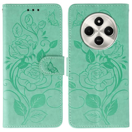 Rose Butterfly Embossed Leather Phone Case, For Redmi Turbo 4 Pro 5G / Poco F7, For Xiaomi Poco F7 Ultra / Redmi K80 Pro, For Xiaomi Poco F7 Pro / Redmi K80, For Xiaomi Poco C75 4G / Poco M7