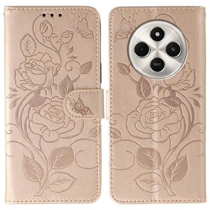 Rose Butterfly Embossed Leather Phone Case, For Redmi Turbo 4 Pro 5G / Poco F7, For Xiaomi Poco F7 Ultra / Redmi K80 Pro, For Xiaomi Poco F7 Pro / Redmi K80, For Xiaomi Poco C75 4G / Poco M7