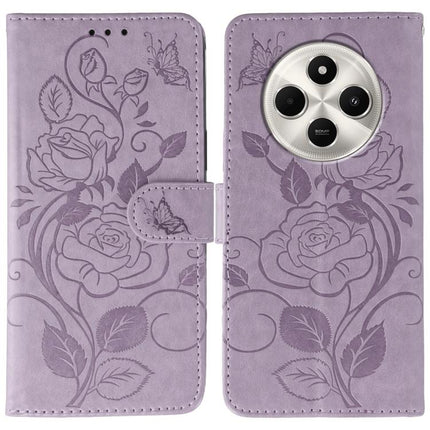 Rose Butterfly Embossed Leather Phone Case, For Redmi Turbo 4 Pro 5G / Poco F7, For Xiaomi Poco F7 Ultra / Redmi K80 Pro, For Xiaomi Poco F7 Pro / Redmi K80, For Xiaomi Poco C75 4G / Poco M7