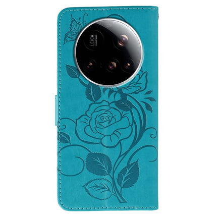 Rose Butterfly Embossed Leather Phone Case, For Xiaomi 15 Ultra, For Xiaomi Poco X7 Pro, For Xiaomi 15 Pro, For Xiaomi 15