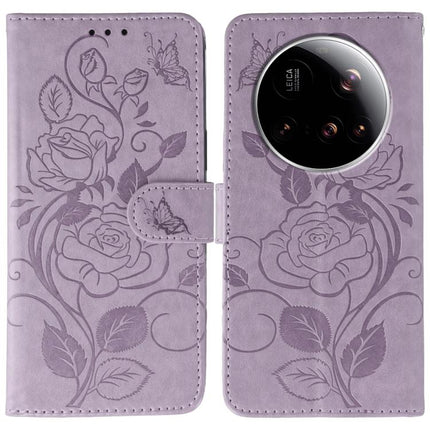 Rose Butterfly Embossed Leather Phone Case, For Xiaomi 15 Ultra, For Xiaomi Poco X7 Pro, For Xiaomi 15 Pro, For Xiaomi 15