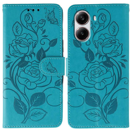 Rose Butterfly Embossed Leather Phone Case, For Xiaomi 15 Ultra, For Xiaomi Poco X7 Pro, For Xiaomi 15 Pro, For Xiaomi 15
