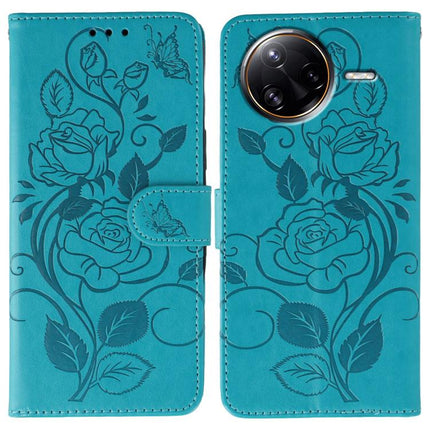 Rose Butterfly Embossed Leather Phone Case, For Redmi Turbo 4 Pro 5G / Poco F7, For Xiaomi Poco F7 Ultra / Redmi K80 Pro, For Xiaomi Poco F7 Pro / Redmi K80, For Xiaomi Poco C75 4G / Poco M7