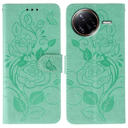 Rose Butterfly Embossed Leather Phone Case, For Redmi Turbo 4 Pro 5G / Poco F7, For Xiaomi Poco F7 Ultra / Redmi K80 Pro, For Xiaomi Poco F7 Pro / Redmi K80, For Xiaomi Poco C75 4G / Poco M7