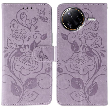 Rose Butterfly Embossed Leather Phone Case, For Redmi Turbo 4 Pro 5G / Poco F7, For Xiaomi Poco F7 Ultra / Redmi K80 Pro, For Xiaomi Poco F7 Pro / Redmi K80, For Xiaomi Poco C75 4G / Poco M7