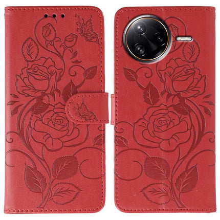 Rose Butterfly Embossed Leather Phone Case, For Redmi Turbo 4 Pro 5G / Poco F7, For Xiaomi Poco F7 Ultra / Redmi K80 Pro, For Xiaomi Poco F7 Pro / Redmi K80, For Xiaomi Poco C75 4G / Poco M7