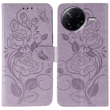 Rose Butterfly Embossed Leather Phone Case, For Redmi Turbo 4 Pro 5G / Poco F7, For Xiaomi Poco F7 Ultra / Redmi K80 Pro, For Xiaomi Poco F7 Pro / Redmi K80, For Xiaomi Poco C75 4G / Poco M7