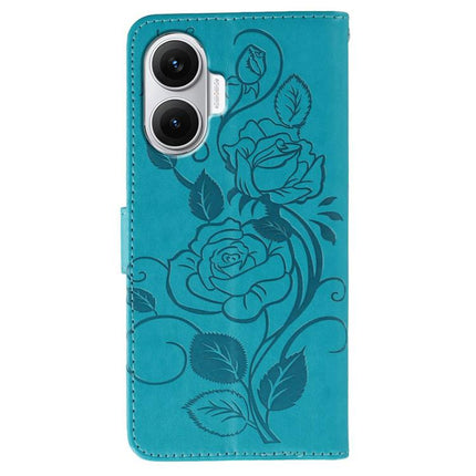 Rose Butterfly Embossed Leather Phone Case, For Redmi Turbo 4 Pro 5G / Poco F7, For Xiaomi Poco F7 Ultra / Redmi K80 Pro, For Xiaomi Poco F7 Pro / Redmi K80, For Xiaomi Poco C75 4G / Poco M7