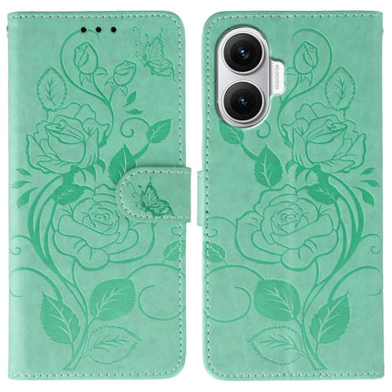 Rose Butterfly Embossed Leather Phone Case, For Redmi Turbo 4 Pro 5G / Poco F7, For Xiaomi Poco F7 Ultra / Redmi K80 Pro, For Xiaomi Poco F7 Pro / Redmi K80, For Xiaomi Poco C75 4G / Poco M7
