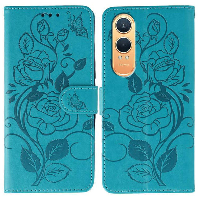 Rose Butterfly Embossed Leather Phone Case, For OnePlus Nord CE4 Lite Global, For OnePlus 12, For OnePlus Nord 3 5G / Ace 2V