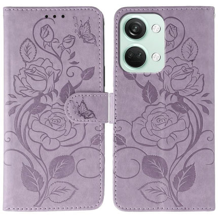 Rose Butterfly Embossed Leather Phone Case, For OnePlus Nord CE4 Lite Global, For OnePlus 12, For OnePlus Nord 3 5G / Ace 2V