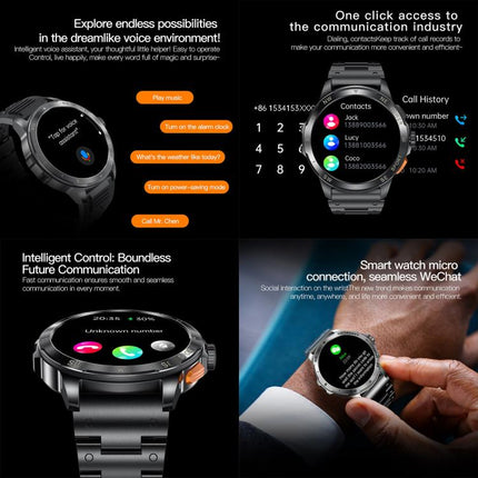 AK77 BT Call Smart Watch, Support Blood Oxygen / Blood Pressure / Heart Rate / Sports Health Monitoring Fitness Tracker