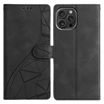 Triangles Embossed Leather Phone Case, For iPhone 17, For iPhone Air, For iPhone 17e / 16e, For iPhone 16 Pro Max