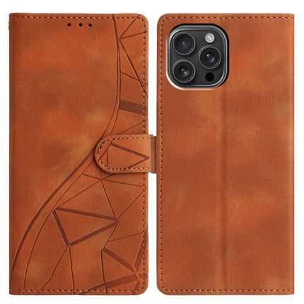 Triangles Embossed Leather Phone Case, For iPhone 17, For iPhone Air, For iPhone 17e / 16e, For iPhone 16 Pro Max