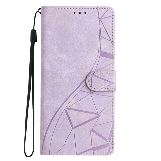 Triangles Embossed Leather Phone Case, For iPhone 13 Pro Max, For iPhone 13 Pro, For iPhone 13, For iPhone 12 / 12 Pro