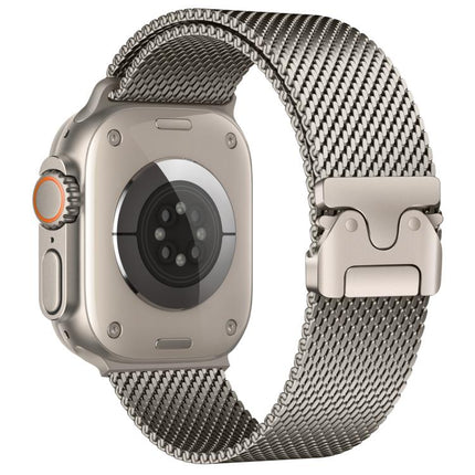 xDfind Umbrella Buckle Fine Mesh Milanese Stainless Steel Watch Band, For Apple Watch 46mm / 49mm / 45mm / 44mm Fine Mesh, For Apple Watch 42mm / 41mm / 40mm / 38mm Fine Mesh
