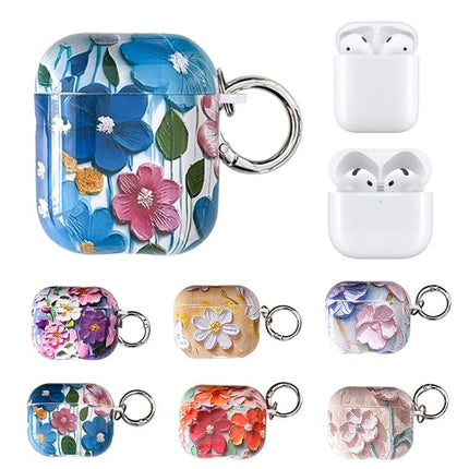 Oil Painting TPU Water Sticker Earphone Case, For AirPods 4, For AirPods Pro 2 / Pro, For AirPods 3, For AirPods 1 / 2
