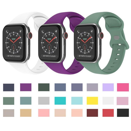 xDfind Butterfly Buckle Silicone Watch Band, For Apple Watch 46mm / 49mm / 45mm / 44mm, For Apple Watch 42mm / 41mm / 40mm / 38mm