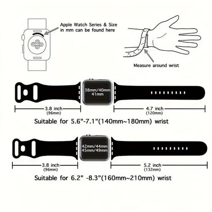 xDfind Butterfly Buckle Silicone Watch Band, For Apple Watch 46mm / 49mm / 45mm / 44mm, For Apple Watch 42mm / 41mm / 40mm / 38mm