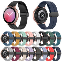xDfind  Flat Head Groove Folding Black Buckle Silicone Watch Band, 20mm, 22mm