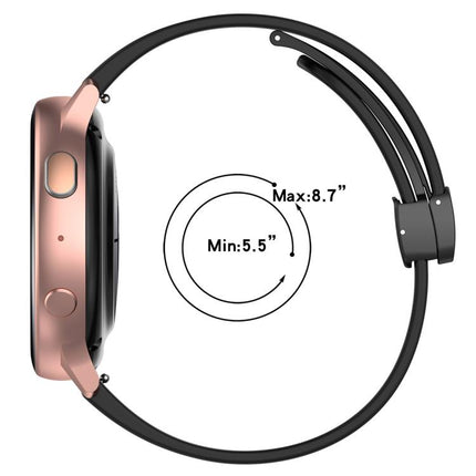 xDfind  Flat Head Groove Folding Black Buckle Silicone Watch Band