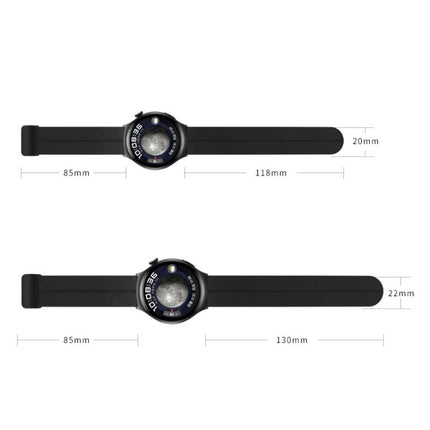 xDfind  Flat Head Groove Folding Black Buckle Silicone Watch Band