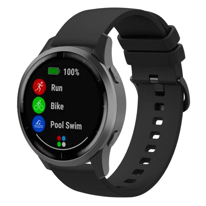xDfind Flat Pure Color Silicone Watch Band, 18mm