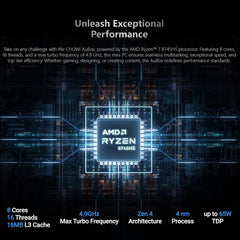 CHUWI AUBox R7-8745 Windows 11 Mini PC, AMD Ryzen 7 8745HS Processor, R7-8745, 16GB+1TB, 32GB+1TB