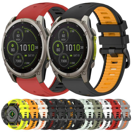 xDfind Dual Color Quick Release Steel Buckle Silicone Watch Band, For Garmin 26mm, For Garmin 22mm