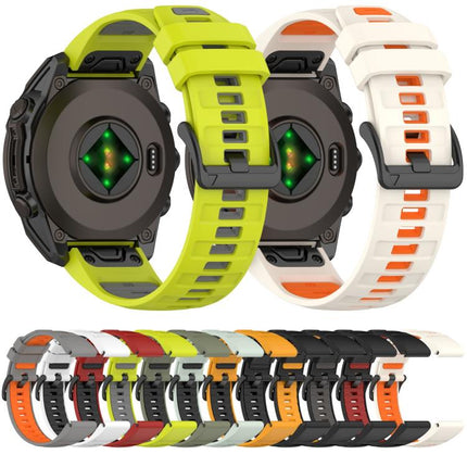xDfind Dual Color Quick Release Steel Buckle Silicone Watch Band, For Garmin 26mm, For Garmin 22mm