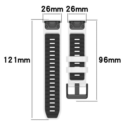 xDfind Dual Color Quick Release Steel Buckle Silicone Watch Band, For Garmin 26mm, For Garmin 22mm
