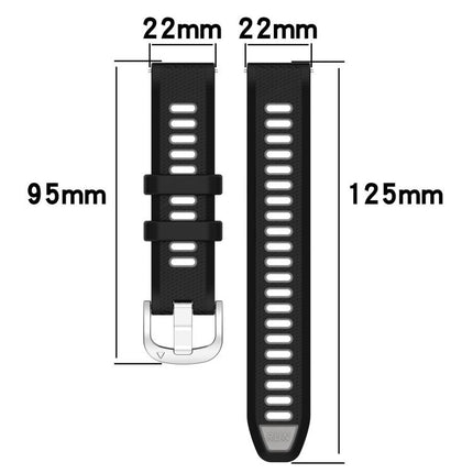 xDfind Sports Two-Color Steel Buckle Silicone Watch Band, For Garmin 20mm