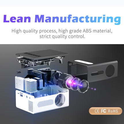 Proyector multimedia portátil para juegos domésticos LED T300 25ANSI, enchufe estadounidense