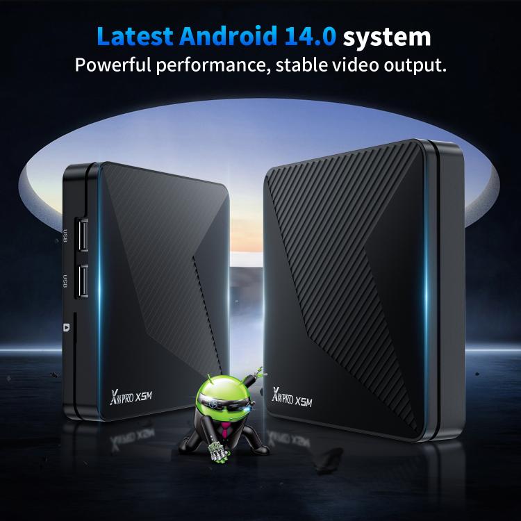 X88 Pro X5M Android 14.0 Smart TV Box, S905X5M 2.0GHz 64-bit Quad-core Cortex-A55, 2GB+16GB, 4GB+32GB, 4GB+64GB