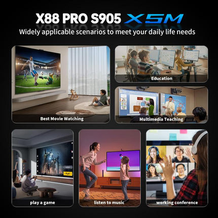 X88 Pro X5M Android 14.0 Smart TV Box, S905X5M 2.0GHz 64-bit Quad-core Cortex-A55, 2GB+16GB, 4GB+64GB