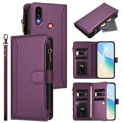 Magnetic Closure 9 Card Slots Zipper Leather Case with Hand Strap, For Motorola Moto G30 / G10 / G20, For Motorola Moto E7 Power, For Motorola Moto G Power 2021, For Motorola Moto G Play 2021