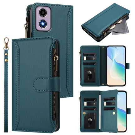 Magnetic Closure 9 Card Slots Zipper Leather Case with Hand Strap, For Motorola Edge 50 Neo 5G Global, For Motorola Edge 50 5G Global, For Motorola Moto G14 4G / G54 Brazil, For Motorola Moto E14 4G / G04 4G