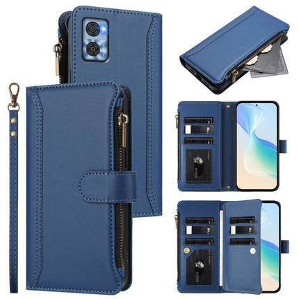 Magnetic Closure 9 Card Slots Zipper Leather Case with Hand Strap, For Motorola Moto G 5G 2023 Global, For Motorola Moto G Play 2023, For Motorola Moto E22 4G / E22i 4G, For Motorola Edge 30 Neo