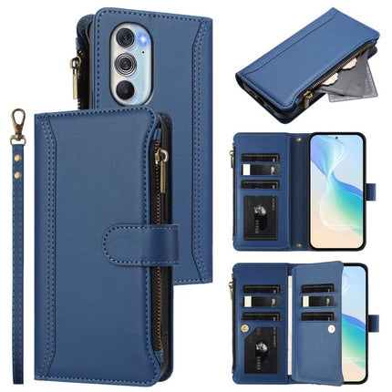 Magnetic Closure 9 Card Slots Zipper Leather Case with Hand Strap, For Motorola Moto G Play 2022, For Motorola Moto G Stylus 2022 5G, For Motorola Edge X30 / Edge 30 Pro, For Motorola Edge S30 / G200 5G