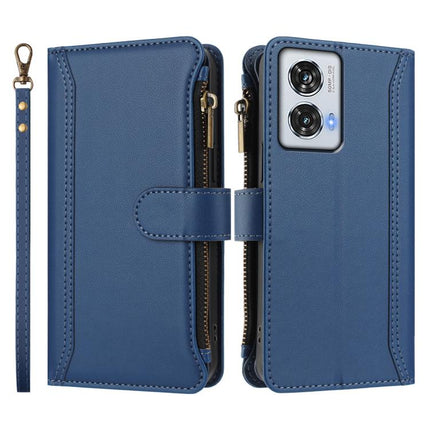 Magnetic Closure 9 Card Slots Zipper Leather Case with Hand Strap, For Motorola Edge 50 Fusion Global, For Motorola Edge 5G 2024 Global, For Motorola Edge 50 Ultra 5G Global, For Motorola Edge 50 Pro 5G