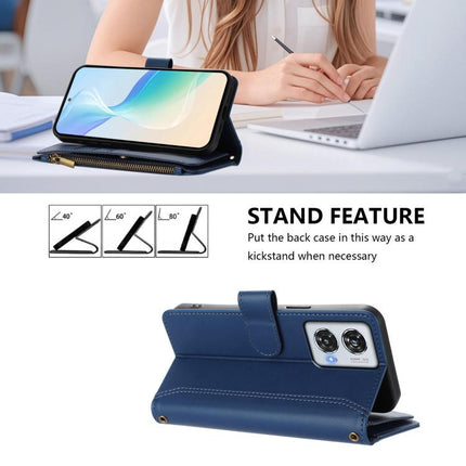 Magnetic Closure 9 Card Slots Zipper Leather Case with Hand Strap, For Motorola Edge 50 Fusion Global, For Motorola Edge 5G 2024 Global, For Motorola Edge 50 Ultra 5G Global, For Motorola Edge 50 Pro 5G
