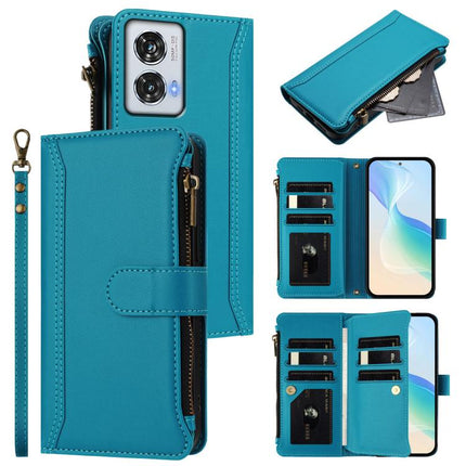 Magnetic Closure 9 Card Slots Zipper Leather Case with Hand Strap, For Motorola Edge 50 Fusion Global, For Motorola Edge 5G 2024 Global, For Motorola Edge 50 Ultra 5G Global, For Motorola Edge 50 Pro 5G