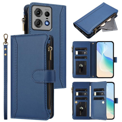 Magnetic Closure 9 Card Slots Zipper Leather Case with Hand Strap, For Motorola Edge 50 Fusion Global, For Motorola Edge 5G 2024 Global, For Motorola Edge 50 Ultra 5G Global, For Motorola Edge 50 Pro 5G