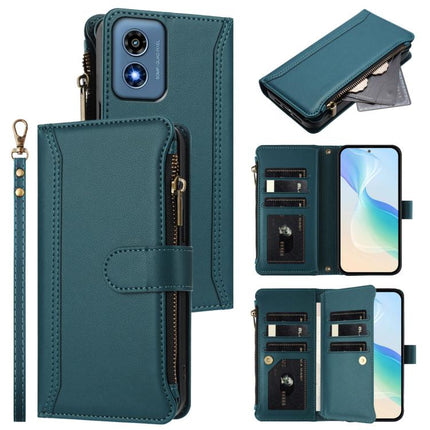 Magnetic Closure 9 Card Slots Zipper Leather Case with Hand Strap, For Motorola Moto G24 Power 4G India, For Motorola Moto G 5G 2024 Global, For Motorola Moto G Stylus 5G 2024, For Motorola Moto G Play 4G 2024 Global