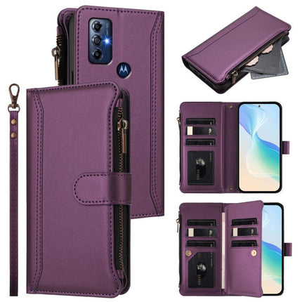 Magnetic Closure 9 Card Slots Zipper Leather Case with Hand Strap, For Motorola Moto G Play 2022, For Motorola Moto G Stylus 2022 5G, For Motorola Edge X30 / Edge 30 Pro, For Motorola Edge S30 / G200 5G