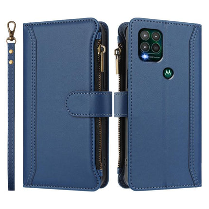 Magnetic Closure 9 Card Slots Zipper Leather Case with Hand Strap, For Motorola Moto G Stylus 5G 2021, For Motorola Moto G Stylus 2021 4G, For Motorola Moto G 5G 2022