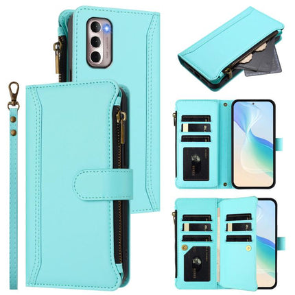 Magnetic Closure 9 Card Slots Zipper Leather Case with Hand Strap, For Motorola Moto G Stylus 2022 4G, For Motorola Moto E20 / E30 / E40, For Motorola Moto G31 4G Global, For Motorola Moto G Power 2022