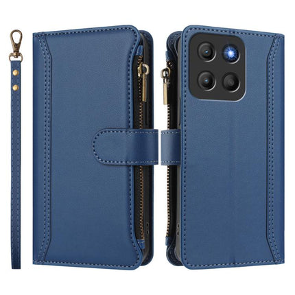 Magnetic Closure 9 Card Slots Zipper Leather Case with Hand Strap, For Motorola Moto G15 Power / G15, For Motorola Moto G05 / E15, For Motorola Moto G 5G 2025, For Motorola Moto G Play 2025