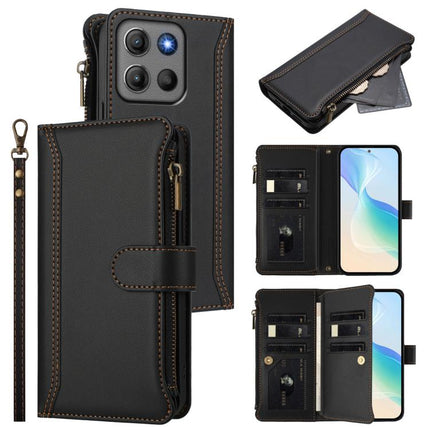 Magnetic Closure 9 Card Slots Zipper Leather Case with Hand Strap, For Motorola Moto G Max/G87/G77/G67 5G, For Motorola Moto X70 Air Pro 5G, For Motorola Moto G17 4G/G17 Power 4G, For Motorola Moto G67 Power 5G Global